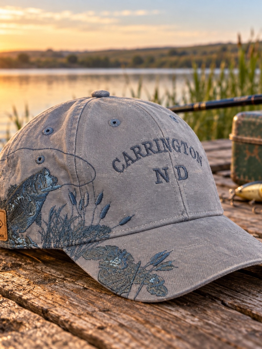 DRI DUCK Carrington ND Walleye Fishing Wildlife Embroidered Cotton Cap.